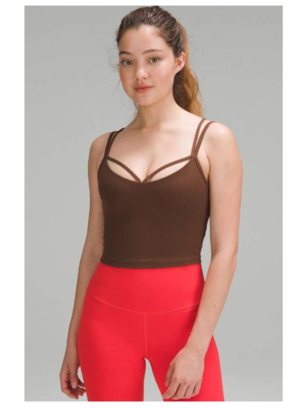 Lululemon Align Strappy Ribbed Tank Top Java Brown Size 10